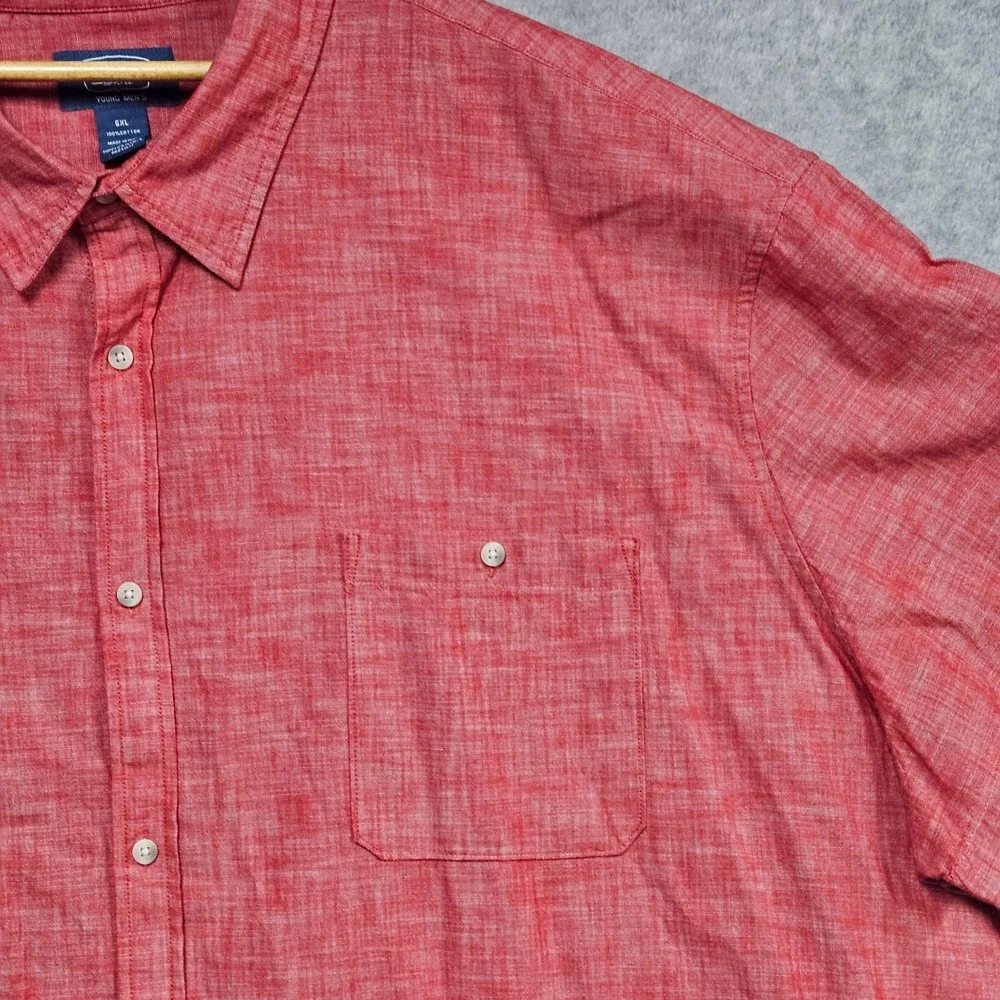 The Foundry Supply Co Shirt Mens 6XL Red Short Sleeve Button Up Pockets